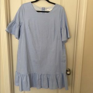 1901 Light Blue Shift Dress with Pockets